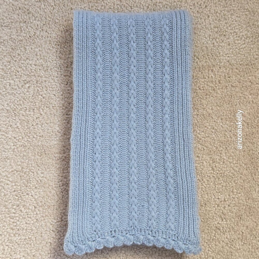 NWOT Cashmere Scarf Extra Long Elliot Mann Blue - Picture 8 of 13